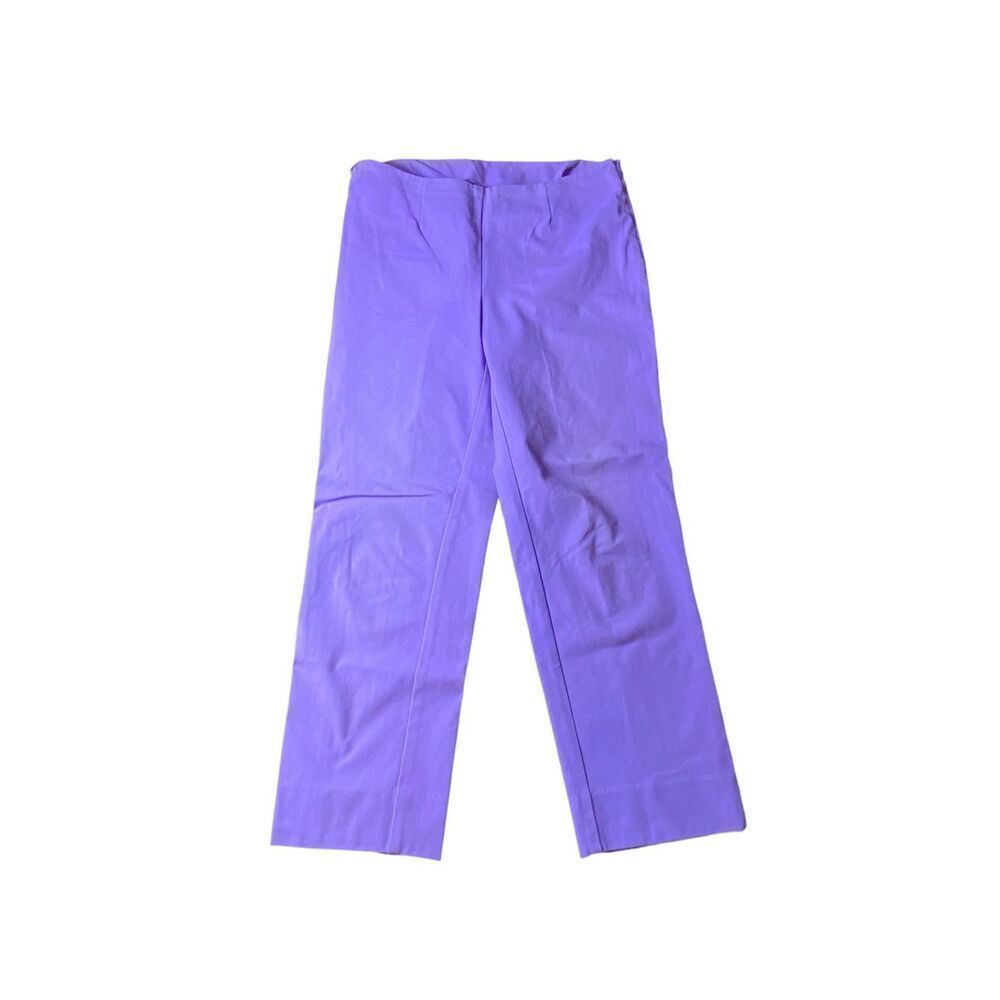 Nina McLemore Womens Purple High Rise Stretch Slim Side Zip Trouser Pants Size 6